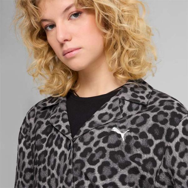 Cămașă pentru femei Puma Wardrobe Ess Leo Luxe Relaxed All-Over-Print XL / Black photo 5
