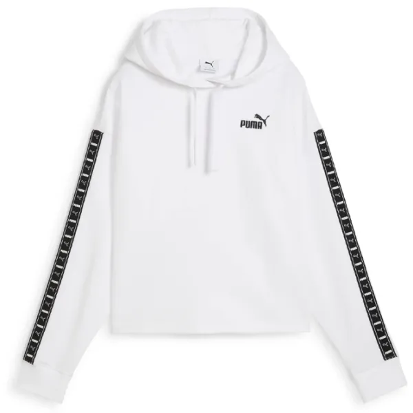 Hanorac pentru femei Puma Ess Tape Crop Hoodie Tr All-season / White photo 1