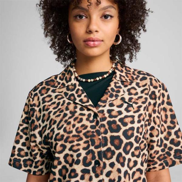 Cămașă pentru femei Puma Wardrobe Ess Leo Luxe Relaxed All-Over-Print S / Alpine Snow photo 7