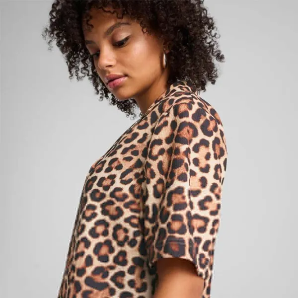 Cămașă pentru femei Puma Wardrobe Ess Leo Luxe Relaxed All-Over-Print XL / Alpine Snow photo 6