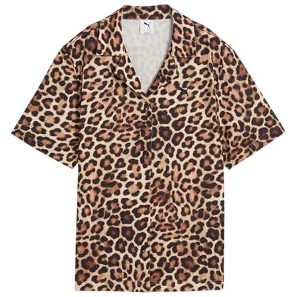 Cămașă pentru femei Puma Wardrobe Ess Leo Luxe Relaxed All-Over-Print L / Alpine Snow photo 1