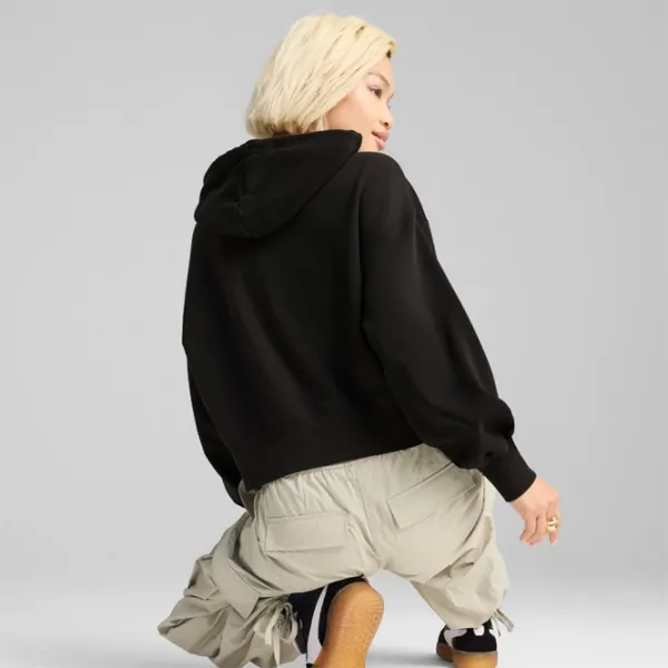 Толстовка для женщин Puma Ess Leo Luxe Graphic Всесезонные / Черный photo 2 Толстовка для женщин Puma Ess Leo Luxe Graphic Всесезонные / Черный photo 2