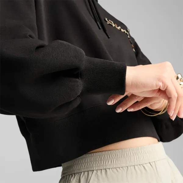 Толстовка для женщин Puma Ess Leo Luxe Graphic Всесезонные / Черный photo 4 Толстовка для женщин Puma Ess Leo Luxe Graphic Всесезонные / Черный photo 4