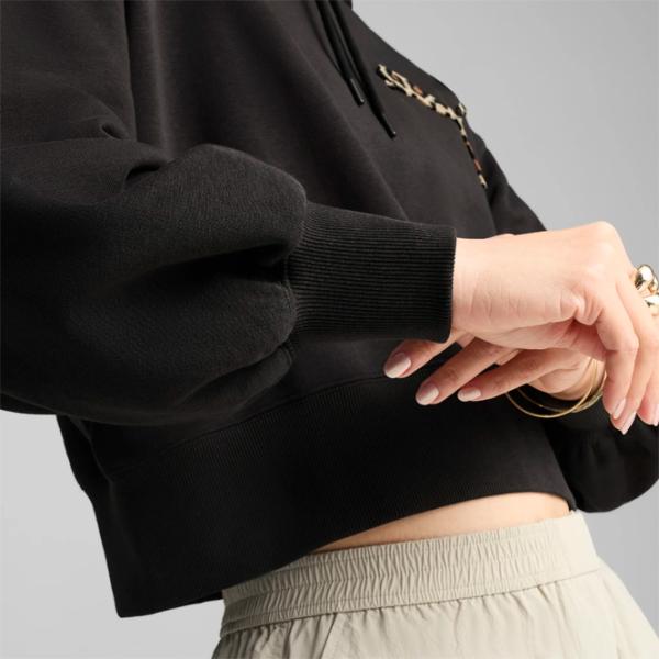 Толстовка для женщин Puma Ess Leo Luxe Graphic Всесезонные / Черный photo 4 Толстовка для женщин Puma Ess Leo Luxe Graphic Всесезонные / Черный photo 4