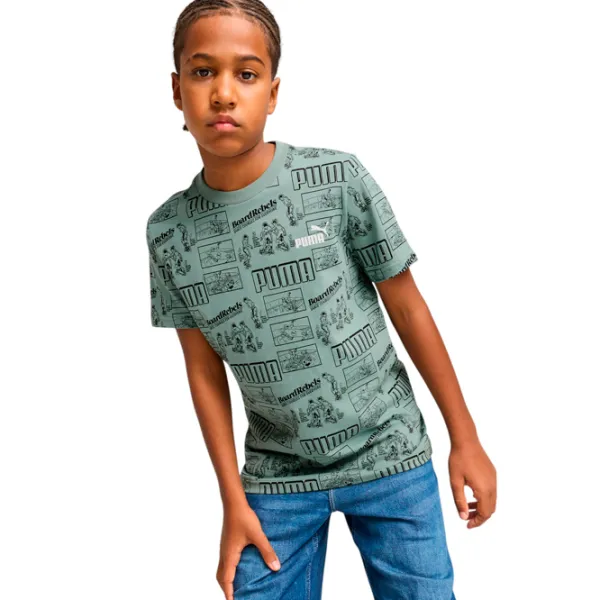 Tricou pentru băieți Puma Mid 90S Aop B Green 128 / Green photo 3 Tricou pentru băieți Puma Mid 90S Aop B Green 128 / Green photo 3