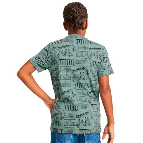 Tricou pentru băieți Puma Mid 90S Aop B Green 152 / Green photo 4 Tricou pentru băieți Puma Mid 90S Aop B Green 152 / Green photo 4