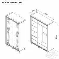 Dulap Ambianta Tango 160 x 58 x 224 / DSP / Grafit photo 3