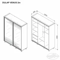 Dulap Ambianta Venus 200 x 58 x 224 / DSP / Grafit photo 3