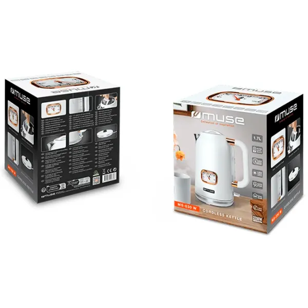 Ceainic electric Muse MS-030 W 1.7l / Ascuns / White photo 5