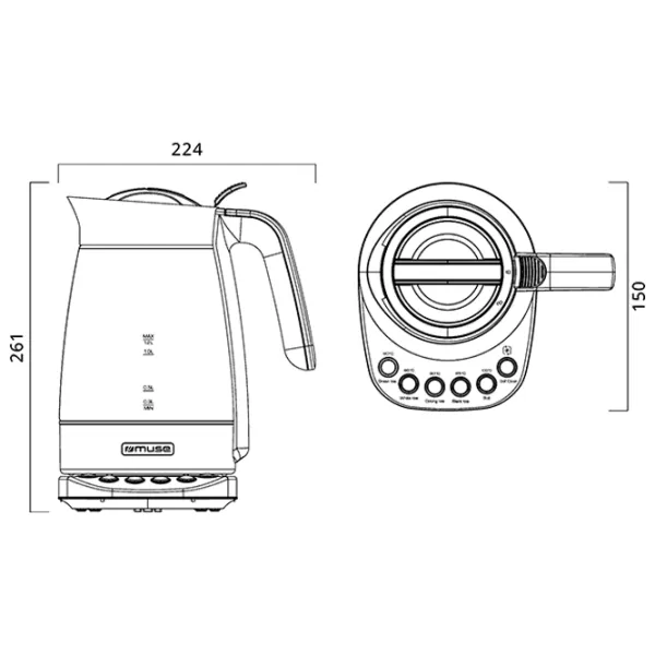 Ceainic electric Muse MS-320 T 1.2l / Ascuns / Inox photo 11