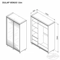 Dulap Ambianta Venus 160 x 58 x 224 / DSP / Stejar Sonoma photo 3