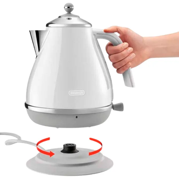 Ceainic electric DeLonghi KBOC 2001 W 1.7l / Ascuns / White photo 2