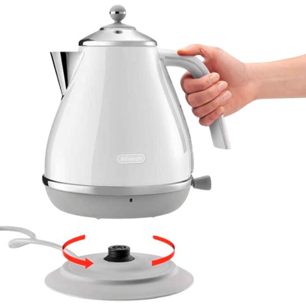 Ceainic electric DeLonghi KBOC 2001 W 1.7l / Ascuns / White photo 2
