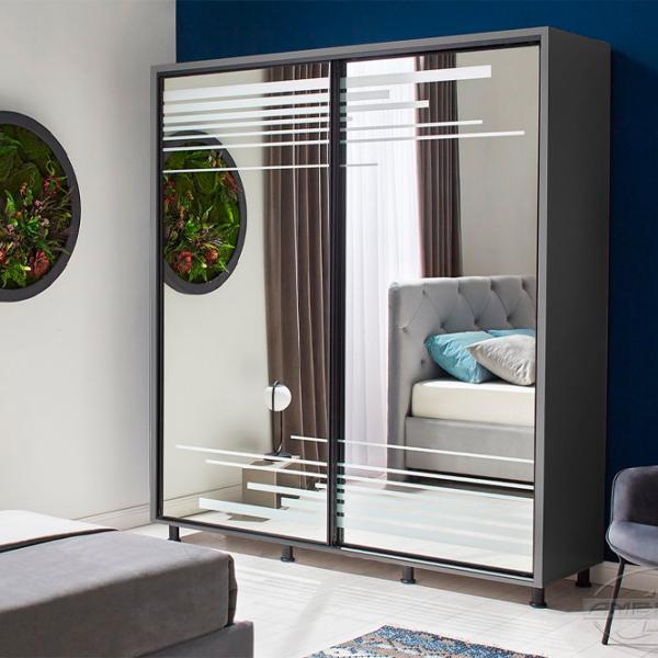 Шкаф Ambianta Venus 140 x 58см x 224 / ДСП / Графитовый photo 2 Шкаф Ambianta Venus 140 x 58см x 224 / ДСП / Графитовый photo 2