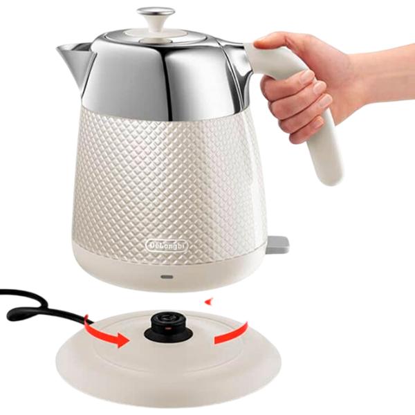 Ceainic electric DeLonghi KBL 2001 W 1.6l / Ascuns / Ivory photo 2