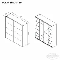 Dulap Ambianta Space 180 x 62 x 225 / DSP / Gray photo 5