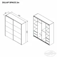 Dulap Ambianta Space 200 x 62 x 225 / DSP / Gray photo 5