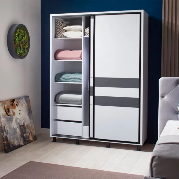 Шкаф Ambianta Cristal 120 x 58см x 224 / ДСП / Белый photo 3 Шкаф Ambianta Cristal 120 x 58см x 224 / ДСП / Белый photo 3