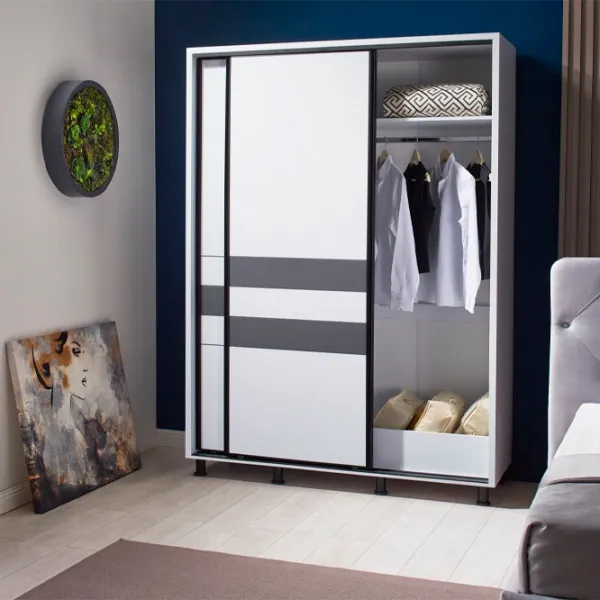 Шкаф Ambianta Cristal 160 x 58см x 224 / ДСП / Белый photo 4 Шкаф Ambianta Cristal 160 x 58см x 224 / ДСП / Белый photo 4