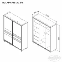 Dulap Ambianta Cristal 200 x 58 x 224 / DSP / Alb photo 6