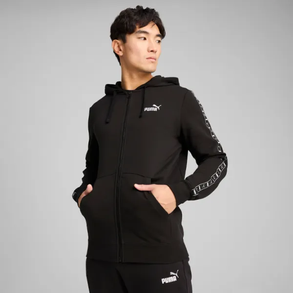 Hanorac pentru bărbați Puma Ess Tape Full-Zip Terry  Drept / Black photo 2 Hanorac pentru bărbați Puma Ess Tape Full-Zip Terry  Drept / Black photo 2