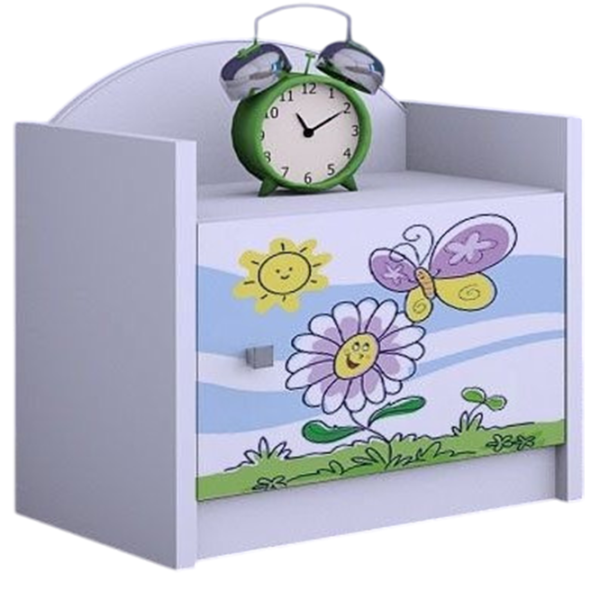 Noptiere Happy Babies SZN02 44 x 40 x 34 / PAL / White photo 1