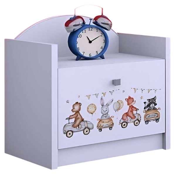 Noptiere Happy Babies SZN02 44 x 40 x 34 / PAL / White photo 1