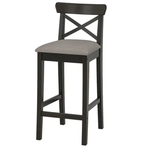 Барный стул Ikea Ingolf/Nolhaga  Ткань / Массив / Черный photo 1 Барный стул Ikea Ingolf/Nolhaga  Ткань / Массив / Черный photo 1