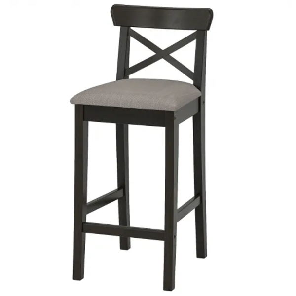 Барный стул Ikea Ingolf/Nolhaga  Ткань / Массив / Черный photo 1 Барный стул Ikea Ingolf/Nolhaga  Ткань / Массив / Черный photo 1