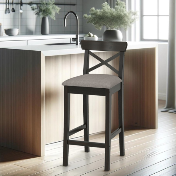 Барный стул Ikea Ingolf/Nolhaga  Ткань / Массив / Черный photo 2 Барный стул Ikea Ingolf/Nolhaga  Ткань / Массив / Черный photo 2