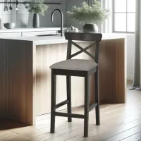 Барный стул Ikea Ingolf/Nolhaga Ткань / Массив / Черный photo 2