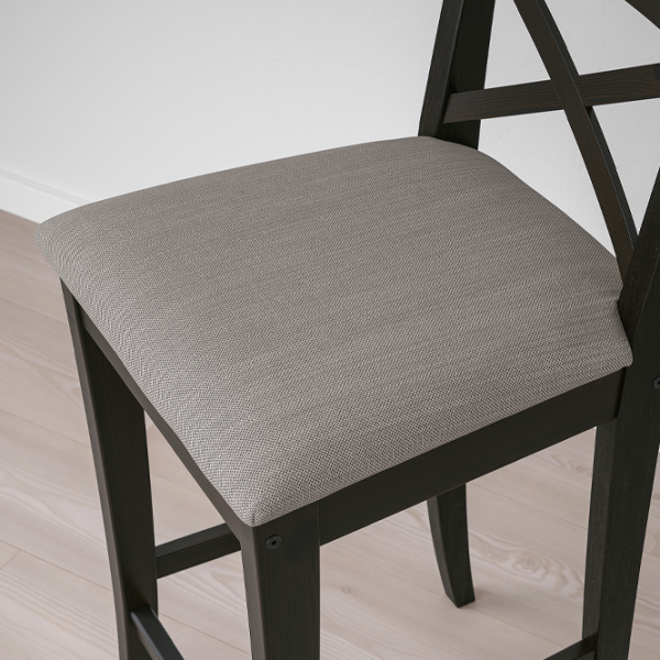 Барный стул Ikea Ingolf/Nolhaga  Ткань / Массив / Черный photo 4 Барный стул Ikea Ingolf/Nolhaga  Ткань / Массив / Черный photo 4
