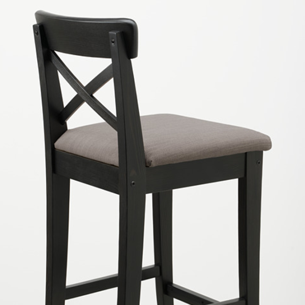 Барный стул Ikea Ingolf/Nolhaga  Ткань / Массив / Черный photo 5 Барный стул Ikea Ingolf/Nolhaga  Ткань / Массив / Черный photo 5
