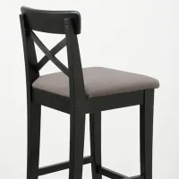 Барный стул Ikea Ingolf/Nolhaga Ткань / Массив / Черный photo 5
