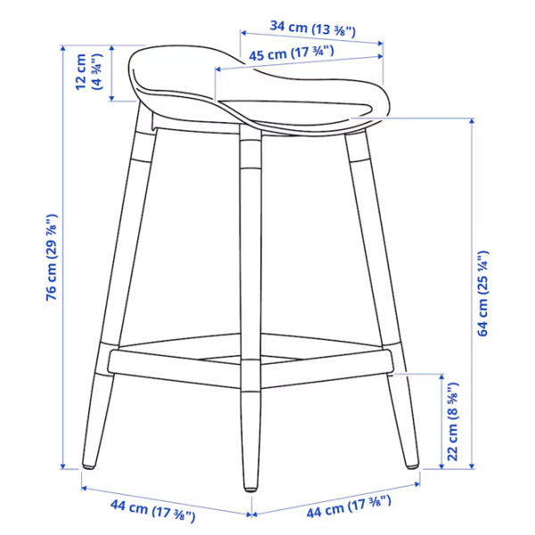 Scaun de bar Ikea Gronsta Plastic / Lemn / Beige photo 2