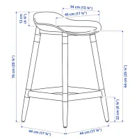 Scaun de bar Ikea Gronsta Plastic / Lemn / Beige photo 2