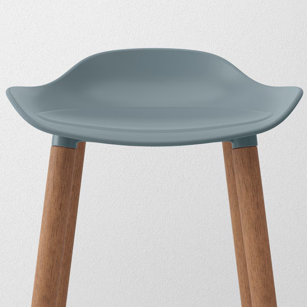 Scaun de bar Ikea Gronsta Plastic / Lemn / Beige photo 3