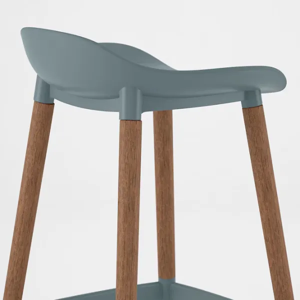 Scaun de bar Ikea Gronsta Plastic / Lemn / Beige photo 4