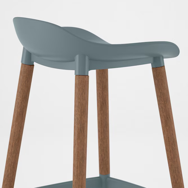 Scaun de bar Ikea Gronsta Plastic / Lemn / Beige photo 4