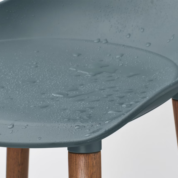 Scaun de bar Ikea Gronsta Plastic / Lemn / Beige photo 6