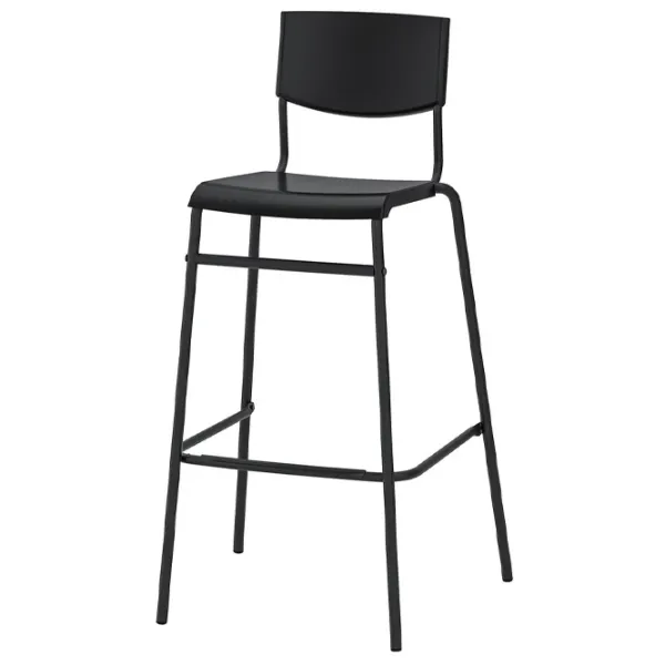 Барный стул Ikea Stig Пластик / Металл / Черный photo 1