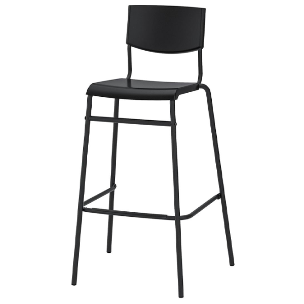 Барный стул Ikea Stig Пластик / Металл / Черный photo 1