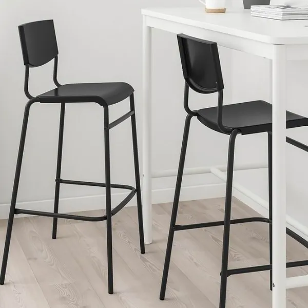 Барный стул Ikea Stig Пластик / Металл / Черный photo 3
