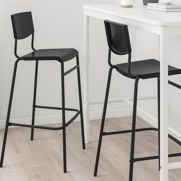 Барный стул Ikea Stig Пластик / Металл / Черный photo 3