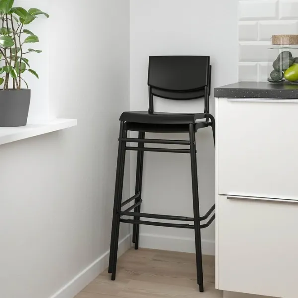 Барный стул Ikea Stig Пластик / Металл / Черный photo 6