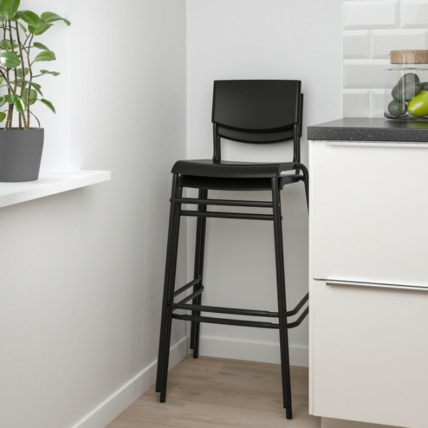 Барный стул Ikea Stig Пластик / Металл / Черный photo 6