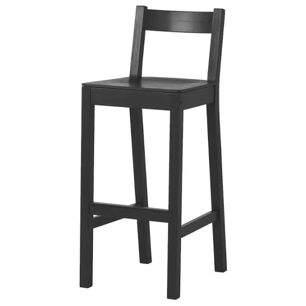 Барный стул Ikea Nordviken Массив / Массив / Черный photo 1 Барный стул Ikea Nordviken Массив / Массив / Черный photo 1