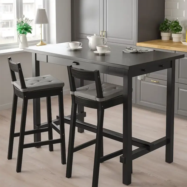 Барный стул Ikea Nordviken Массив / Массив / Черный photo 3 Барный стул Ikea Nordviken Массив / Массив / Черный photo 3