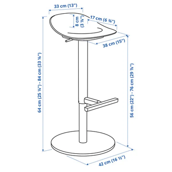 Scaun de bar Ikea Janinge Plastic / Metal / Grey photo 7
