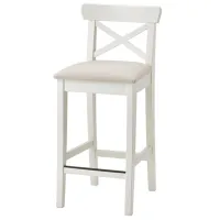 Барный стул Ikea Ingolf  Текстиль / Массив / Белый